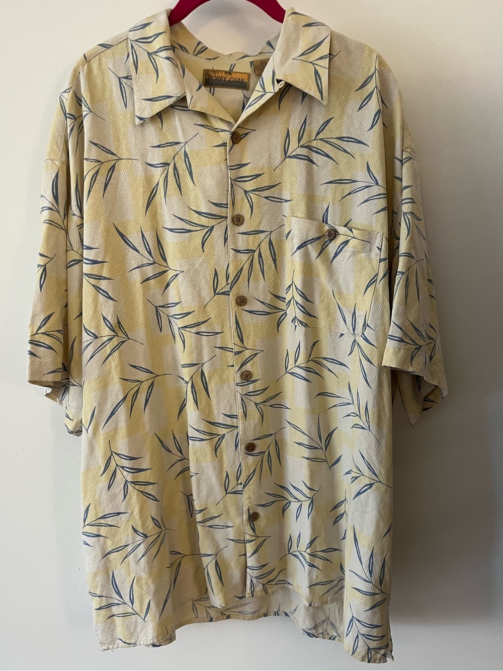 100% Silk Bobby Chan Hawaiian Shirt XXL Tropical Resort